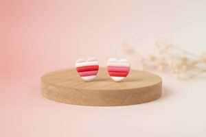 Multicolor Big Heart Studs