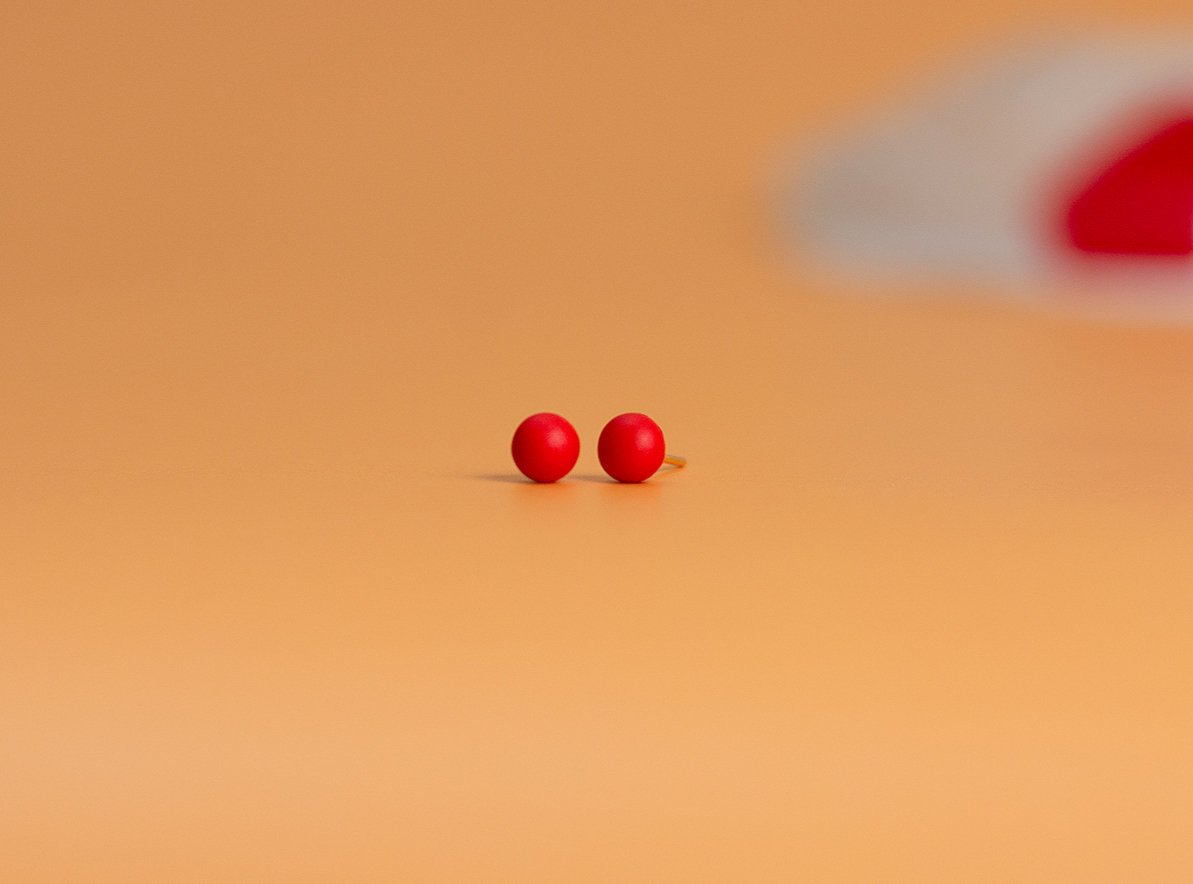 Mommy & Me Red Ball Studs - Image 2