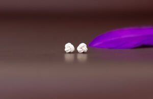 Mommy & Me White Double Knot Studs