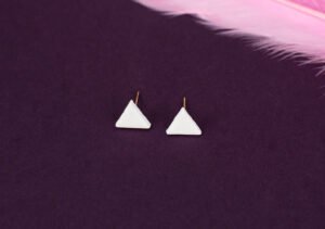 Mini Triangle White Studs