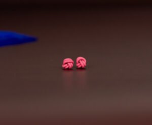 Mommy & Me Pink Double Knot Studs