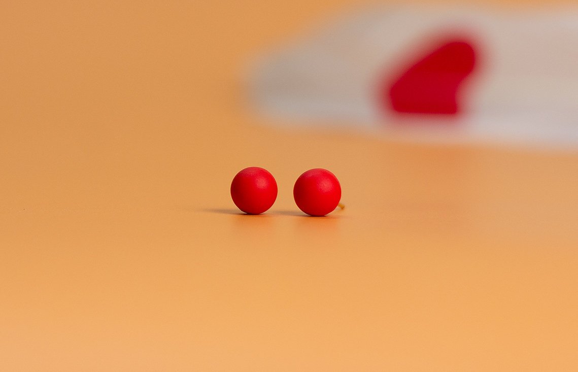 Mommy & Me Red Ball Studs