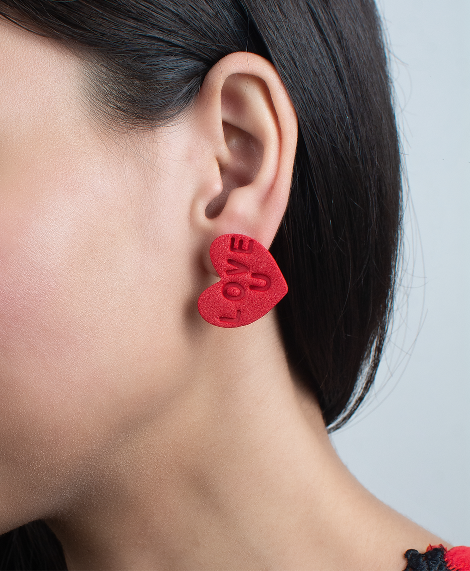 Love You Heart Studs - Image 3
