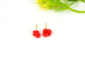 Mini Double Knot Red Studs