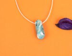 Blue Elliptical Marble Bead Pendant