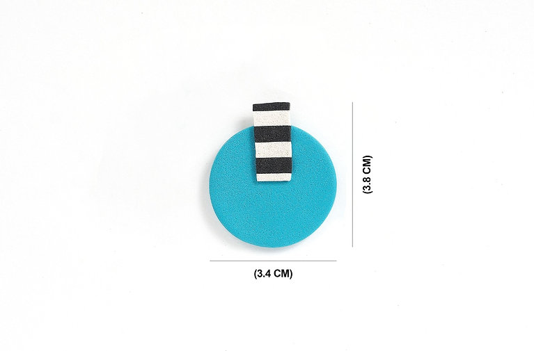Turquoise and Monochrome Studs - Image 4