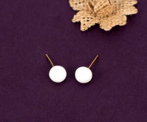 White Bead Studs