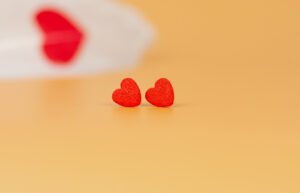 Mommy & Me Red Furr Heart Studs