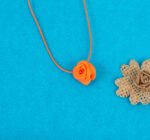 Mini Orange Rose Pendants
