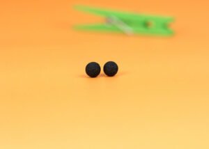 Mommy & Me Black Furr Ball Studs