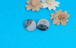 Black Granite Sparkle Studs