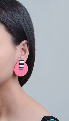 Pink and Monochrome Studs - Image 3