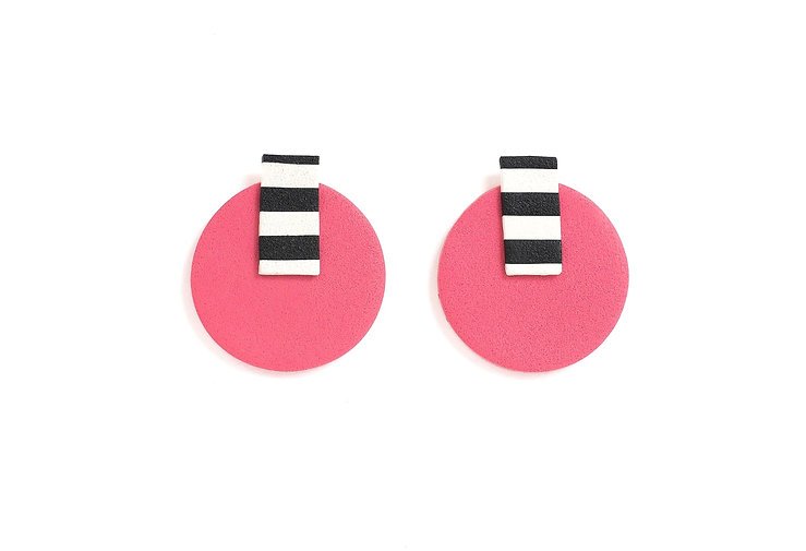Pink and Monochrome Studs - Image 2