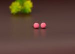 Mommy & Me Pink Furr Ball Studs