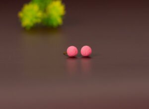 mommy-me-pink-furr-ball-studs