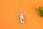Blue Cuboid Marble Bead Pendant