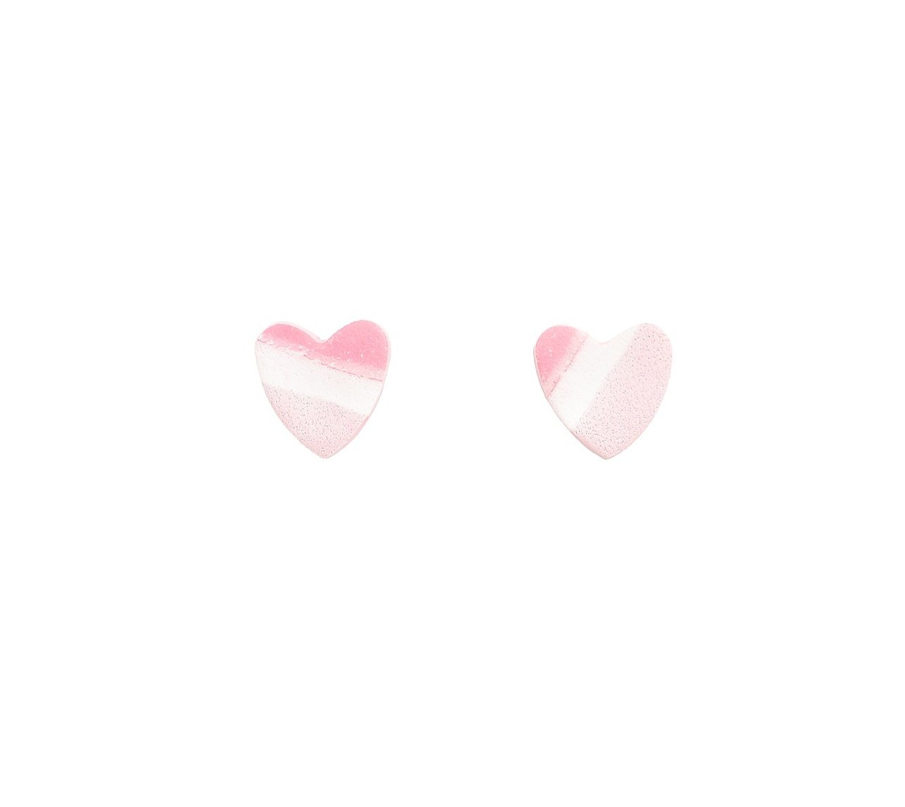 Pink Multicolor Textured Heart Studs - Image 2