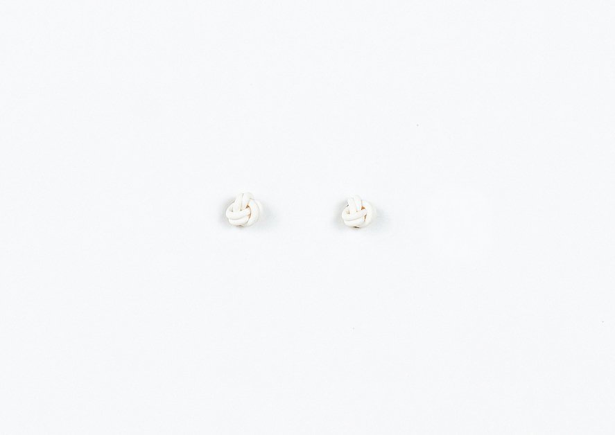 Mommy & Me White Double Knot Studs - Image 3