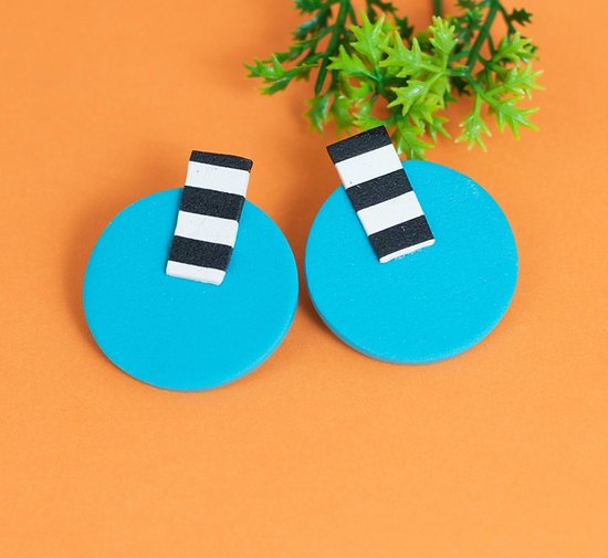 turquoise-and-monochrome-studs
