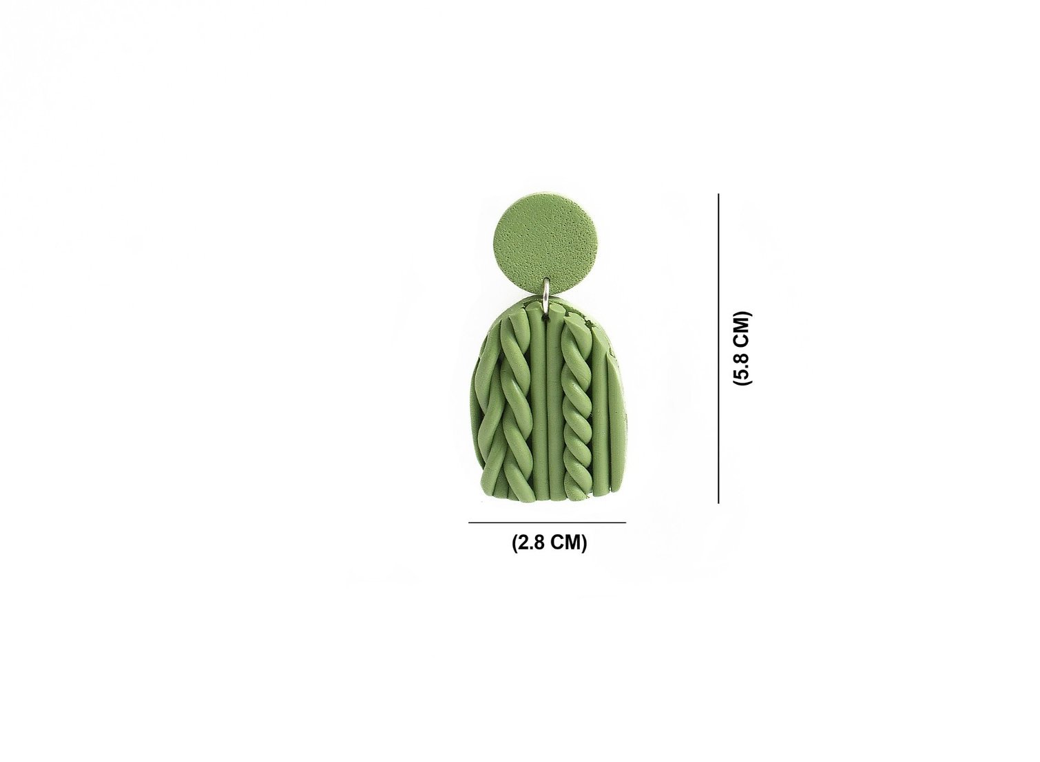 Knitted Olive Drop Earrings - Image 2