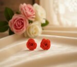 Mini Red Rose Studs